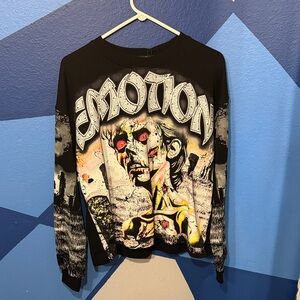 Mixed emotions Graphic Long Sleeve Shirt with Emotion Print